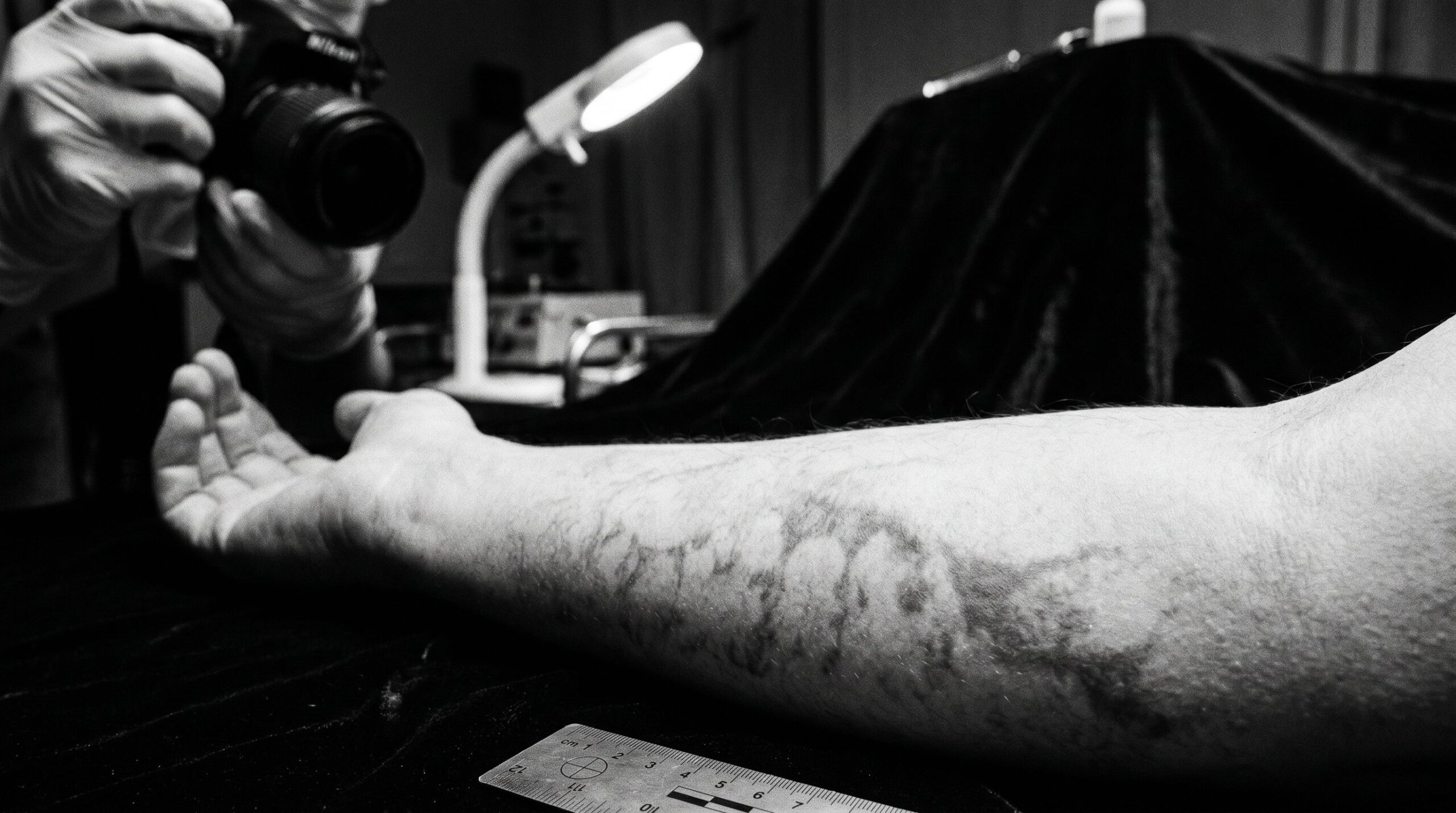 Forensic livor mortis documentation, formation and significance of corpse stains in forensic photography