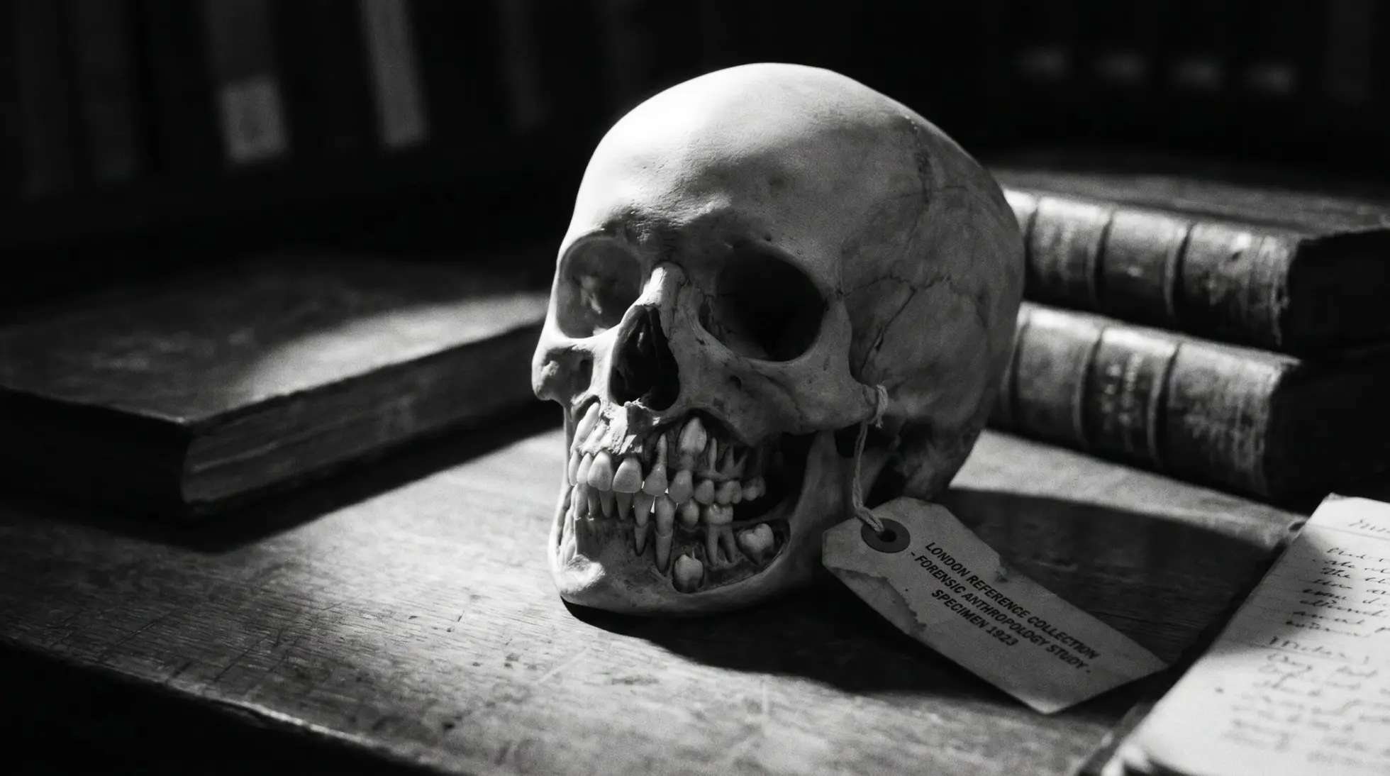 A child's skull revealing the architecture of human biological development