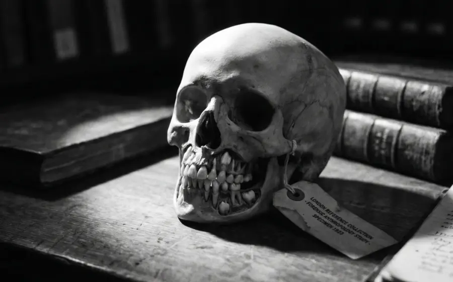A child's skull revealing the architecture of human biological development