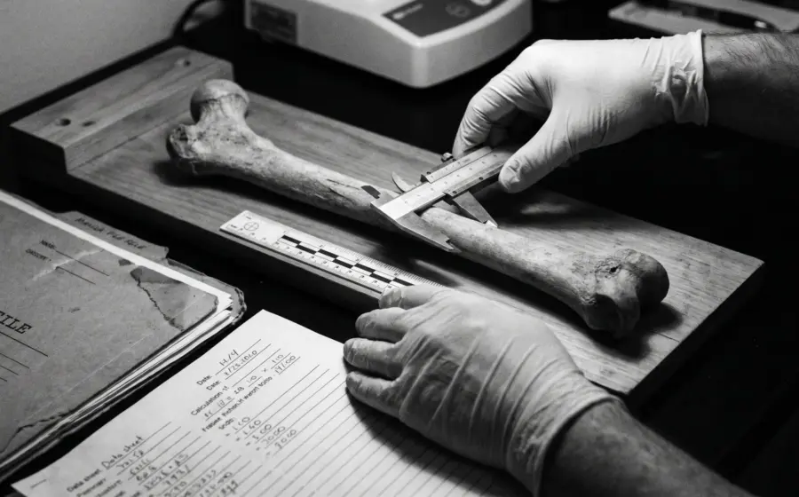 Skeletal long bones measured for forensic stature estimation with Antrometric